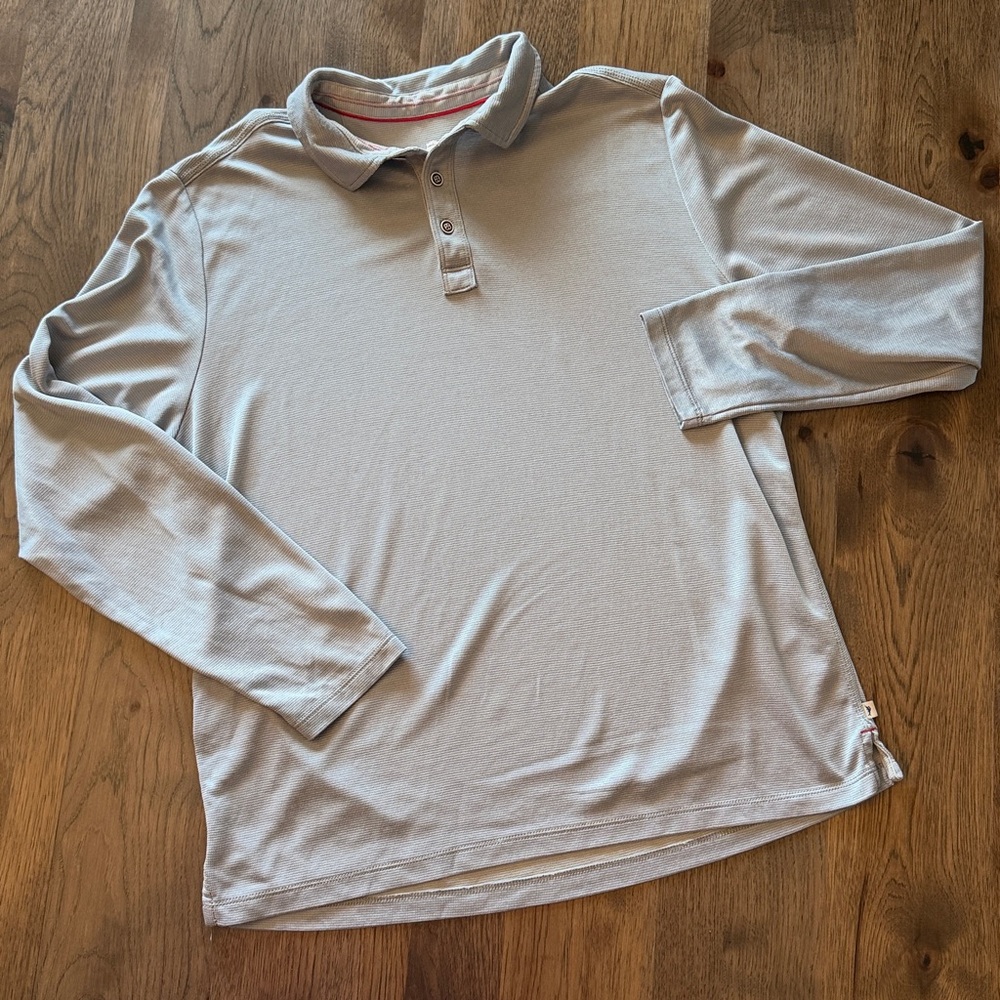 Tommy Bahama Men's Large Long Sleeve Gray Polo